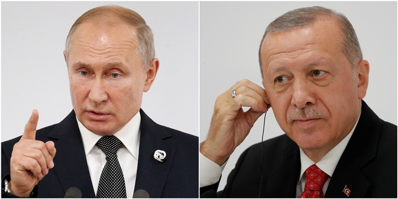 Rais wa Russia Vladimir Putin na mwenzake wa Uturuki Recep Tayyip Erdogan