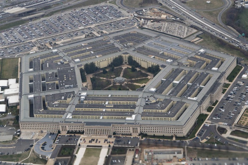 Picha iliyopigwa Februari 19, 2020 ikionyesha Makao Makuu ya Wizara ya Ulinzi ya Marekani, Pentagon yakionekana kutoka kwenye ndege juu ya Washington D.C., Marekani. (Xinhua/Liu Jie)