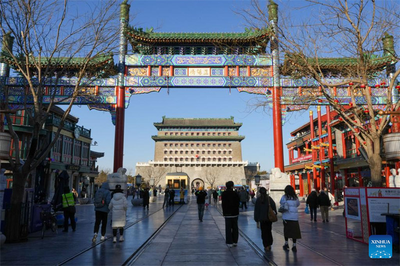 Jengo la Mnara wa Kupigia Mishale wa Zhengyangmen mjini?Beijing?lafunguliwa tena kwa umma